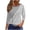 Gray, variant on ChaoHeng Womens Tops Trendy Casual Womens Tops Plus Size 3/4 Sleeve Front Cutout Allover Print Base Layer Cotton Summer Trendy Tops Red S
