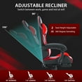 thumbnail image 6 of JONPONY Big and Tall 400LBS Gaming Chair, Ergonomic Design, Gamer Chair PU Leather with Footrest and Lumbar Support, High Back Office Chair Support 8 Hours Long Sitting, Computer Chair,Red, 6 of 12