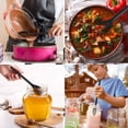 thumbnail image 3 of Juego de cucharas de silicona para servir para cocinar Juego de cucharas de cocina resistentes al calor para revolver, sin BPA, cuchara de silicona de mango largo (negro) oso de fresa Hogar, 3 of 6