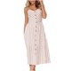 thumbnail image 1 of Vestidos para mujer Vestidos casuales Botones erógenos a rayas Fuera del hombro Vestido sin mangas Vestido de princesa Mini vestido Odeerbi ODB-5, 1 of 5