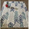 thumbnail image 3 of Ottomanson Diagona Modern Floral 5x7 Area Rug, 5'3" x 6'11", Gray/Ivory/Navy, 3 of 5