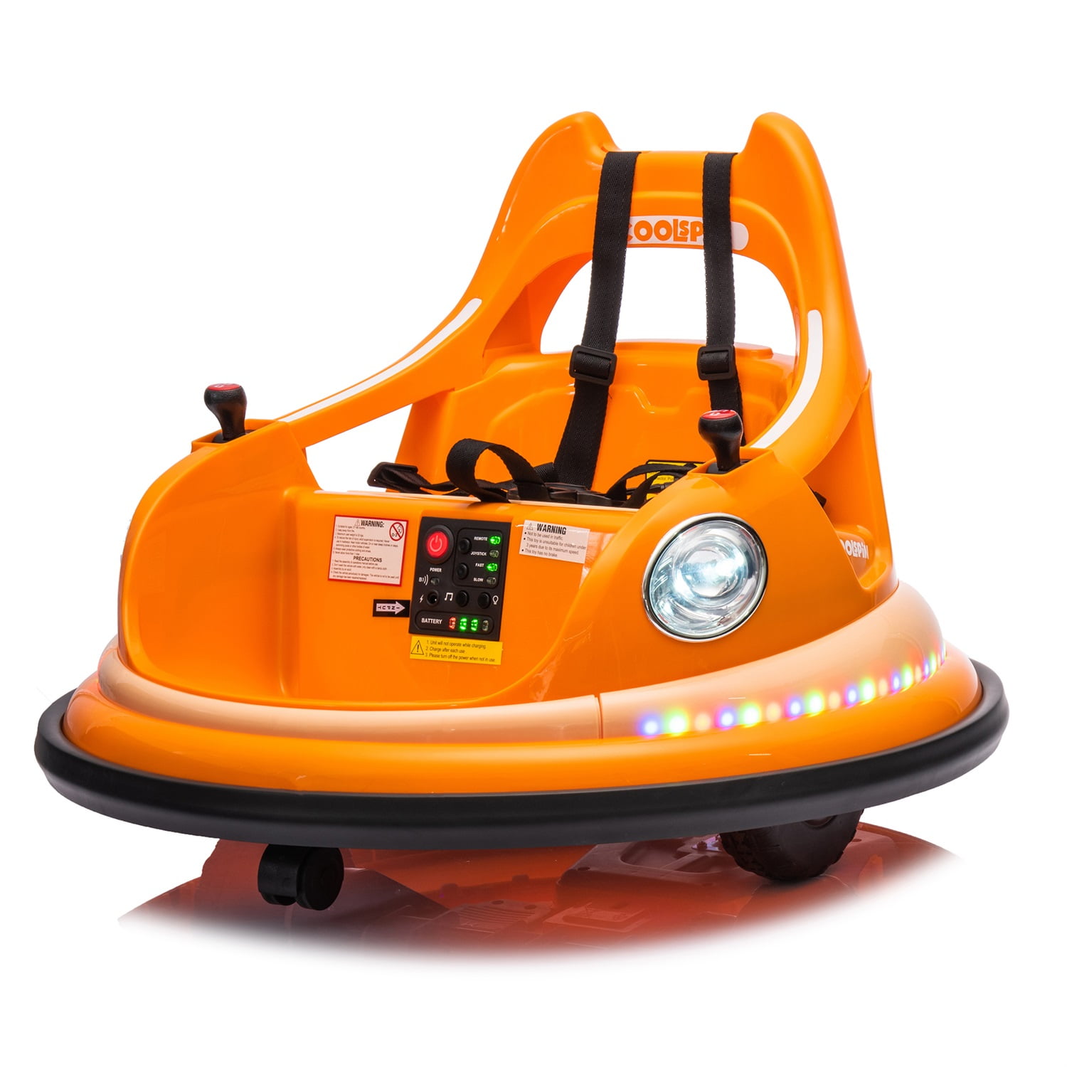 CIPACHO 12V Ride On Electric Bumper Car for Kids & Toddlers, Baby Bumping Toy Cars Gifts for 18 Months, Orange