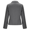 thumbnail image 5 of Women's Work Office Blazer Stretch Lapel Collar Long Sleeve Jacket Suit Stretchy Knit Shawl Lapel Suit Jacket Office Work Outfits with Pockets, 5 of 7