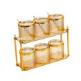 thumbnail image 4 of yuksok 2 Tier Condiment Jars Multipurpose Candy Nuts Dish for Holiday Wedding Fruit, 4 of 9