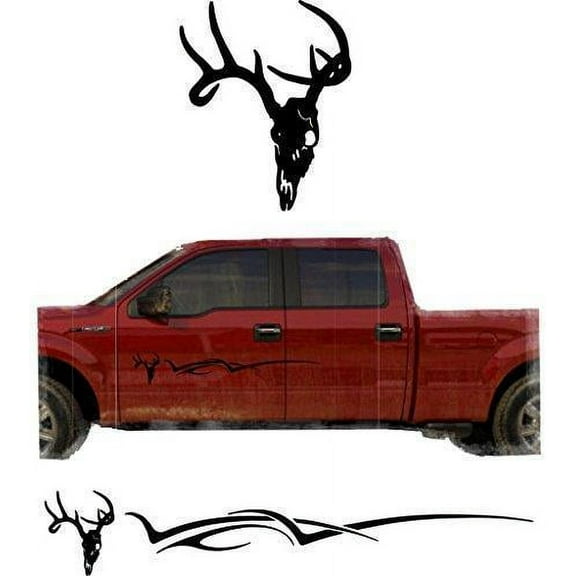 Hunting Deer Trailer Decals Truck Decal Side Set Vinyl Sticker Auto Decor Graphic Kit TT12