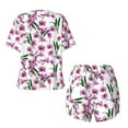 thumbnail image 2 of Sigee Orchids Flowers for Sleepwear Casual Pjs with Pockets Women's Pajamas Sets Shorts 2 Piece Short Sleeve Lounge Sets Medium, 2 of 9
