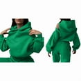 thumbnail image 3 of Conjunto de 2 Piezas para Mujer: Sudadera con Capucha de Gran Tamaño, Pantalones Deportivos Y2K, Ropa de Otoño Verde L, 3 of 6