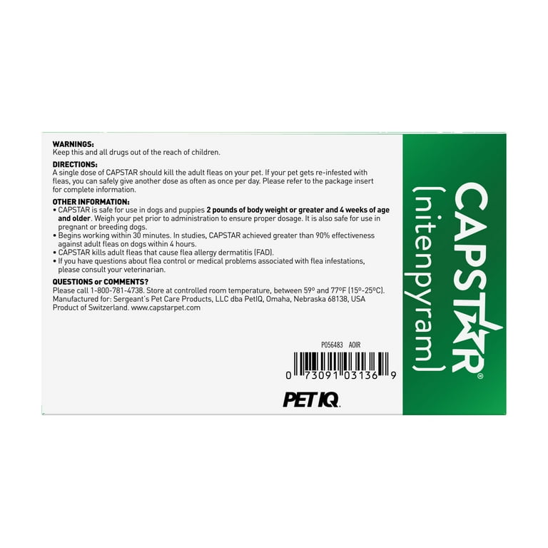 Capstar clearance single dose