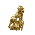 thumbnail image 4 of Estatua de león de pie, pequeña figura decorativa, accesorio de escritorio, decoración de mesa. oro, 4 of 9