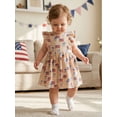 thumbnail image 5 of BemeyourBBs Toddler Baby Girls 4th of July Dress Outfit Patriot Independent Day Dress Summer Clothes Fly Sleeve American Flag Bow Print Casual Holiday Dress Baby Girls Fourth of July Clothes, 5 of 9