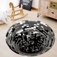 thumbnail image 4 of Yeacher 3D Space Round Carpet, Checkered Vortex Optical Illusions Non Slip Area Rug Anti-Slip Floor, 4 of 5