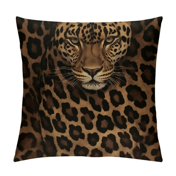 BCIIG Leopard Print Decorative Throw Pillow Cover - Short Plush 1PC 12x12in