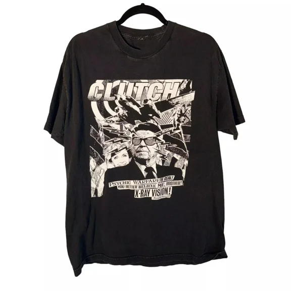 Reprint Rare Vintage Clutch Band T-Shirt Short Sleeve Cotton Black Men S to 5XL ZL899