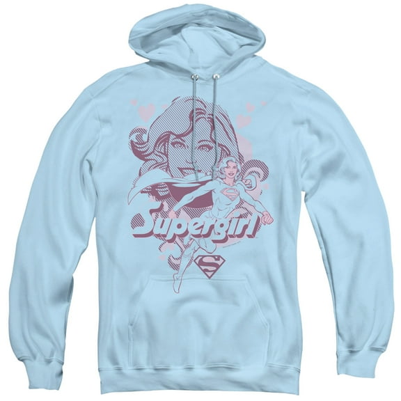 DC Comics Supergirl Adult Pullover Hoodie Sweatshirt Light Blue