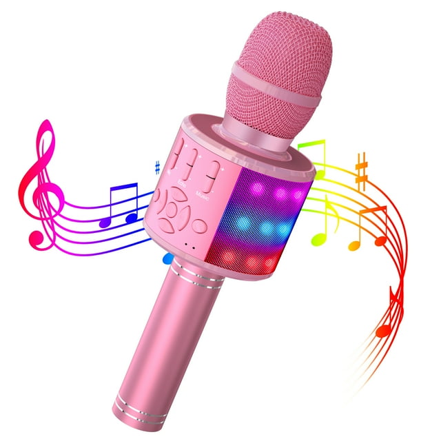 BONAOK Kids Karaoke Microphone Machine Toy Bluetooth Microphone