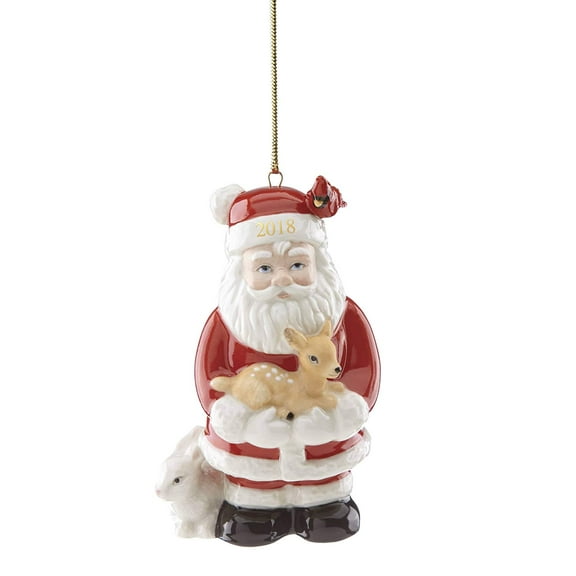 Lenox 2018 Woodland Santa Hanging Ornament