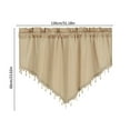 thumbnail image 5 of JVBTVB Triangular Valance Curtains Solid Color Short with Through Rod Easy Install Set of 3 Panels for Home Windows, 5 of 8