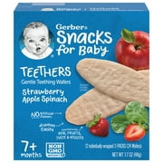 Gerber Snacks for Baby Teethers, Strawberry Apple Spinach, 1.7 oz Box (72 Pack)