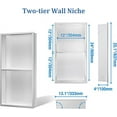 thumbnail image 2 of Neodrain No Tile Shower Niche, Stainless Steel Wall Niche 13.1"X 25.1"(Inner Size 12"X24"), Two-Tier Bathroom Shelf, NO Tile Needed Recessed Niche Shower for Bathroom Storage, 2 of 5
