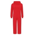 thumbnail image 2 of GILIGEGE Two Piece Sets for Women Pant Color Sport Suit Women Solid and Sweatshirt Hooded Women Suits Sets Red M, 2 of 9