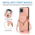 thumbnail image 2 of Dteck Case For Samsung Galaxy A12 6.5-inch,Shockproof Leather Card Holder Wallet Cross Body Bag Back Case Hybrid Rubber Kickstand Cover with Shoulder Strap,Rosegold, 2 of 6