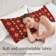 thumbnail image 5 of Orange Red Boho Body Pillow Cover 20 x 54 Inch Decorative Pillow Cover Vintage Geometric Ethnic Tribe Lumbar Pillowcase Seasonal Rectangle Cushion Case for Couch Sofa Bed Living Room, 5 of 9
