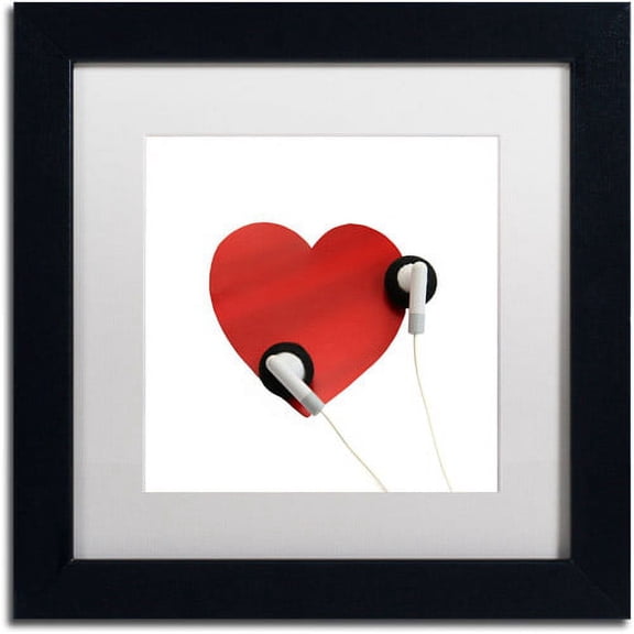 Trademark Fine Art "Listen to Your Heart" Canvas Art by Beata Czyzowska Young, White Matte, Black Frame