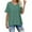 Blue, variant on fatyb Women's Short Sleeve Tops Casual V Neck Ruffle Dressy T Shirts Solid Color Loose Summer Blouses