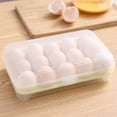 thumbnail image 3 of Soporte de plástico para huevos, soporte para bandeja de huevos rellenos con tapa, contenedores de huevos portátiles apilables para refrigerador con 15 ranuras para huevos para acampar nevera cocina Adepaton 2035459-1, 3 of 9