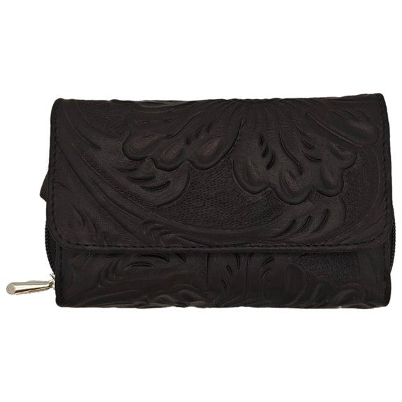Cartera en Piel Vacuno Cincelada Fana Sofia Negro FANA BOLSOS Cartera en Piel Vacuno