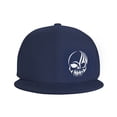 thumbnail image 3 of DouZhe Flat Brim Cap Snapback Hat, Tribal Style Skull Prints Adjustable Blue Adult Baseball Cap, 3 of 5