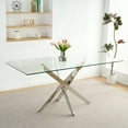 thumbnail image 5 of Sumdeal 63" Glass Dining Table with Silver Base, 5 of 7