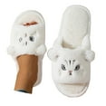 thumbnail image 3 of LHUnf Fuzzy Slippers For Women House Indoor Cozy Winter Slippers Indoor Shoes With Adorable Cat Print Design Bedroom Winter Shoes, 3 of 6