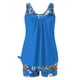thumbnail image 4 of Traje de Baño de Mujer con Pantalones Cortos Torso Largo Cintura Alta Dos Piezas, Modesto Fluido Impreso Traje de Baño de Control Del Estómago para la Piscina de la Playa Verano, 4 of 6