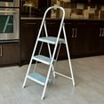 thumbnail image 5 of Rubbermaid 3 Step Folding Ladder, Steel Foldable Step Stool, White, 5 of 11