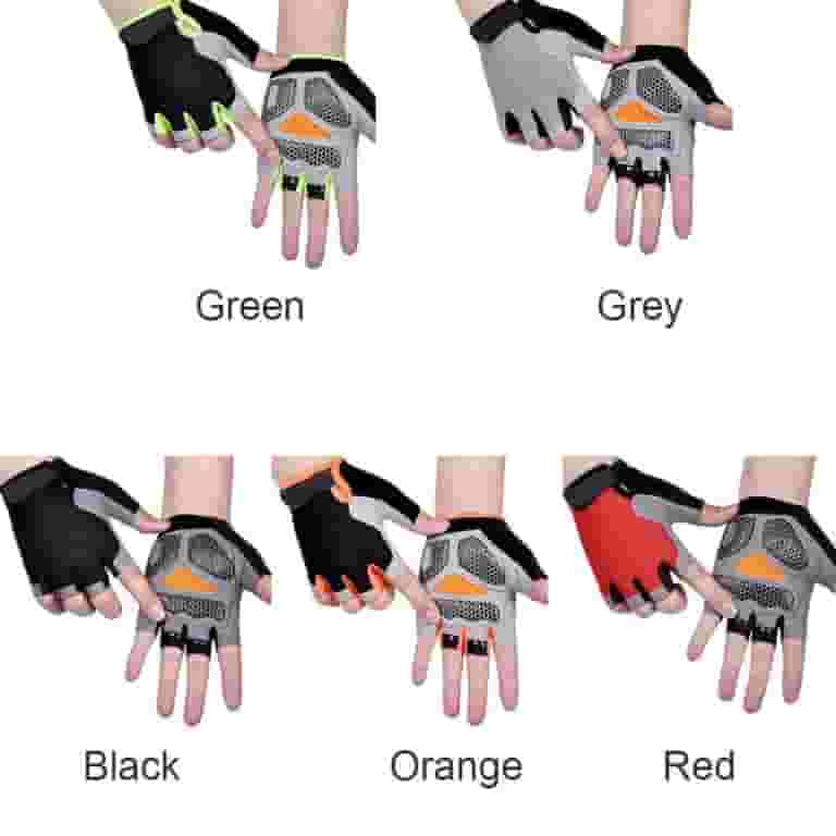 Bestpapers Unisex Cycling Gloves – Half Finger, Fingerless, Padded Palm, Red