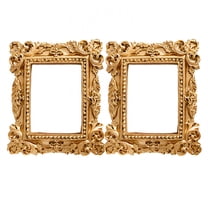 DESIGNICE 2Pcs Vintage Picture Frames,European Style Picture Frames,Golden Finish Gold Picture Frames,5.91"X3.94",Style1