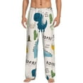 thumbnail image 2 of Goofa Childish Dinosaur Printed Soft Pajama Pants for Men, Wide Leg Comfy Casual Lounge Yoga Pants-Small, 2 of 9