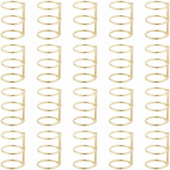 20 Pack 3 Ring Loose Leaf Binder Rings Gold Metal 1.57 x 1.2 Inch Snap Split Hinged Book Projects Finding Accessories for Notebook Photo Album Binding Spines Combs Diary DIY Making for DIY