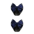 thumbnail image 3 of Transemion Wide Application Bow Work Hair Clips Snood Net For Stylish And Convenient Good Gifts Cloth Bowknot Hair Clip Hairnets Thick Stripes- Blue 2Set, 3 of 6