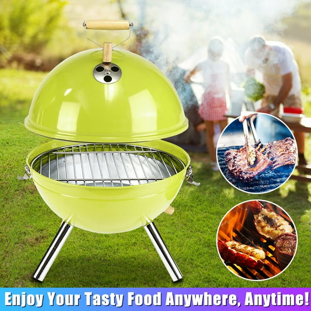 Gymax Heavy Duty Cast Iron Charcoal Grill Tabletop BBQ Grill Stove for Camping Picnic