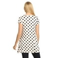 thumbnail image 4 of Women's Casual Polka Dot short sleeve side pocket tunic top, 4 of 4
