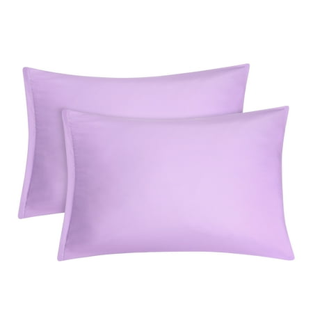 PiccoCasa 2 Pack Soft Microfiber Pillow Case 14 x 20 Violet Zipper Closure