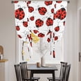 thumbnail image 3 of Red Ladybugs Tie Up Curtains for Windows, Adjustable Balloon Window Shades, Animal Themed Spring Summer Rustic Kitchen Window Treatments Farmhouse Short Curtains with Rod Pocket 42"x45", 3 of 8