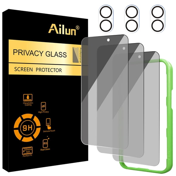 Protector de pantalla Ailun para iPhone 17 de 6,3" con privacidad, paquete de 3+3