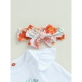 thumbnail image 5 of Wassery Baby Girls Clothes White 6 12 18 24 Months Infant Long Sleeve Letter Print Romper Tops + Floral Bell Bottoms + Headband 3Pcs Fall Casual Outfit Sets for Newborn 0-24M, 5 of 8