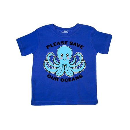 

Inktastic Please Save our Oceans with Praying Cute Octopus Gift Toddler Boy or Toddler Girl T-Shirt