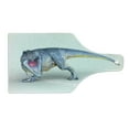 thumbnail image 2 of Dinosaur Cutting Board, Monstrous Aggressive Creature Detailed Vivid Hand Drawn Art, Decorative Tempered Glass Cutting and Serving Board, Wine Bottle Shape, Blue Yellow Pink, by Ambesonne, 2 of 5