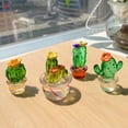 thumbnail image 1 of Handmade Glass Cactus Figurines Ornaments Mini Bonsai Decor Cute Miniature Desktop Craft Adornment Creative Home DecorRed He Qiyong unisex, 1 of 1