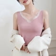 thumbnail image 5 of ZyeKqe Womens Lace Lightfleece Line Tops Casual V Neck Pajamas Vest Soft Comfy Sleepwear Loungewear, 5 of 6